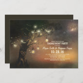 Lights Tree & Mason Jars Rustieke verlovingsfeest Kaart (Voorkant / Achterkant)