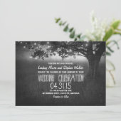Lights Tree rustieke bruiloft uitnodiging (Staand voorkant)