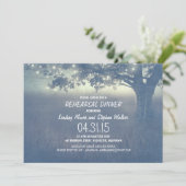 Lights Tree rustieke repetitie diner uitnodiging (Staand voorkant)