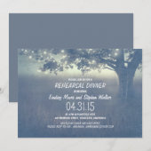 Lights Tree rustieke repetitie diner uitnodiging (Voorkant / Achterkant)