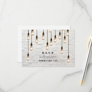  lights White Brick Wedding RSVP Kaartje