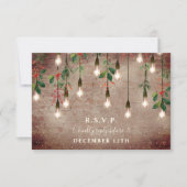  Lights Winter Brick Christmas Wedding RSVP Kaartje (Voorkant)