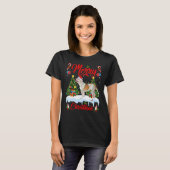 Lights Xmas Tree Santa American Bulldog T-shirt (Voorkant volledig)