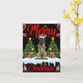 Lights Xmas Tree Santa Belgian Malinois Dog Christ Kaart (Gele Bloem)