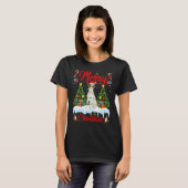 Lights Xmas Tree Santa Brittany Spaniel Dog Christ T-shirt (Voorkant volledig)