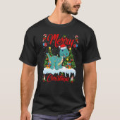 Lights Xmas Tree Santa Brontosaurus Dinosaur Chris T-shirt (Voorkant)