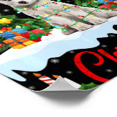 Lights Xmas Tree Santa Siberian Husky Dog Christma Poster (Hoek)