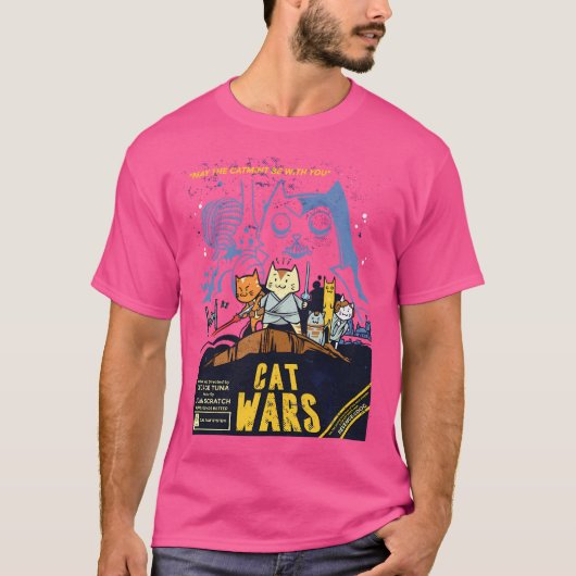 Lightsaber Cat Wars T-shirt (Voorkant)