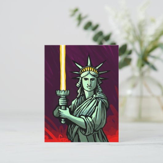 Lightsaber Liberty Briefkaart (Staand voorkant)