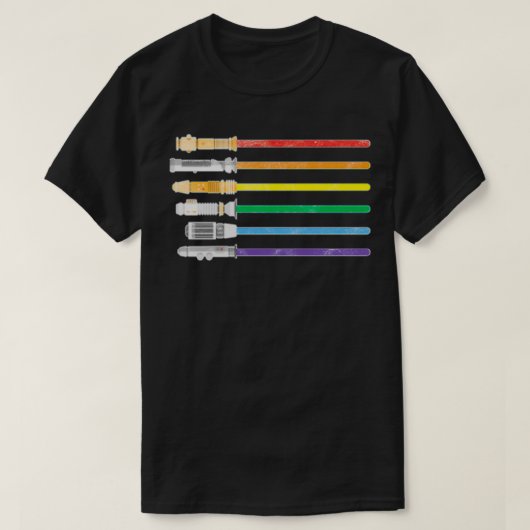 Lightsaber Rainbow Gay Pride Lesbian Lgbt T-shirt (Design voorkant)