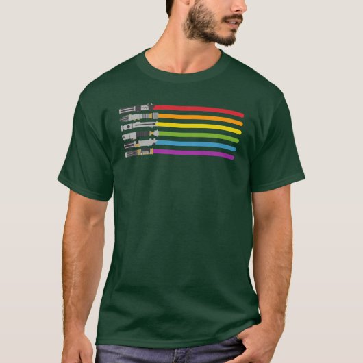 Lightsaber Rainbow gift retro T-shirt (Voorkant)
