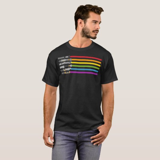 Lightsaber Rainbow T-shirt (Voorkant volledig)