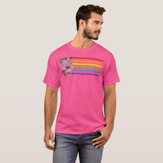 Lightsaber Rainbow T-shirt (Voorkant volledig)