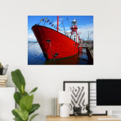 Lightship, Cardiff Bay, Cardiff, Wales Poster (Thuiskantoor)