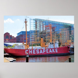 Lightship Chesapeake (en Nationaal Aquarium) Poster