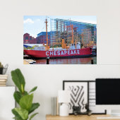 Lightship Chesapeake (en Nationaal Aquarium) Poster (Thuiskantoor)