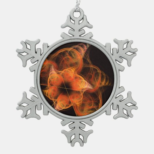 Lightworks Abstracte kunst Tin Sneeuwvlok Ornament (Voorkant)