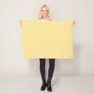 LightYellow en Tan Stippen Pattern Blanket Fleece Deken