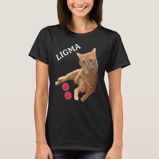Ligma Joke Cat met speelgoed T-shirt (Voorkant)