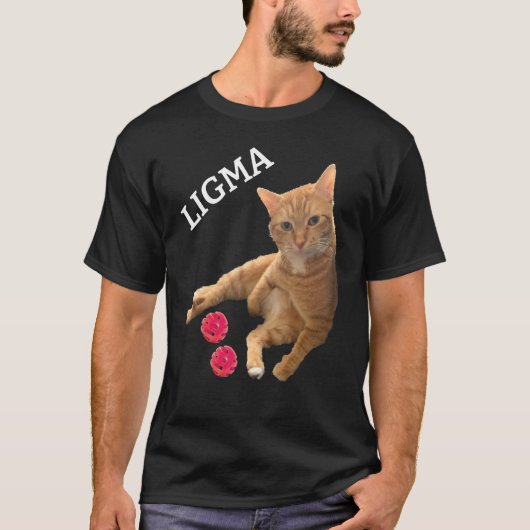 Ligma Joke Cat met speelgoed T-shirt (Voorkant)