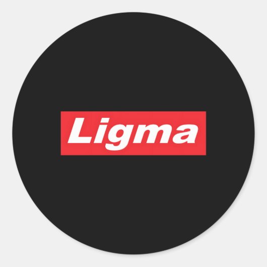 Ligma Red Box Dank Memes Ronde Sticker (Voorkant)