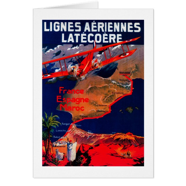 Lignes Aeriennes Latecoere Vintage Poster (Voorkant)