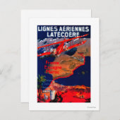 Lignes Aeriennes Latecoere Vintage Poster Briefkaart (Voorkant / Achterkant)