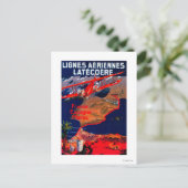 Lignes Aeriennes Latecoere Vintage Poster Briefkaart (Staand voorkant)