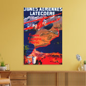 Lignes Aeriennes Latecoere Vintage Poster Canvas Afdruk (Insitu (Woonkamer))