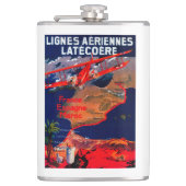 Lignes Aeriennes Latecoere Vintage Poster Heupfles (Voorkant)