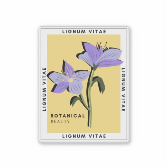 Lignum vitae paarse bloem sticker (Voorkant)