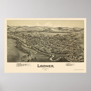 Ligonier, PA Panorama - 1900 Poster