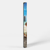 Ligstoelen op strand kussen iPhone hoesje (Rechterkant)
