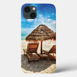 Ligstoelen op strand kussensloop Case-Mate iPhone case