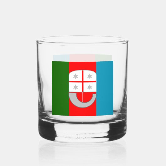 Liguriaanse vlag (Italiaanse regio) Whisky Glas (Voorkant)