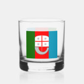 Liguriaanse vlag (Italiaanse regio) Whisky Glas (Achterkant)