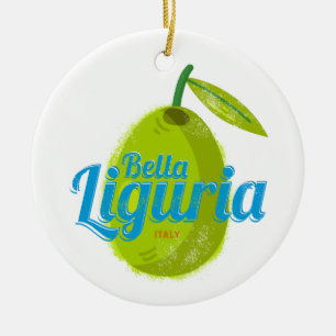 Ligurië Retro Olive Italië vakantie Souvenir Keramisch Ornament