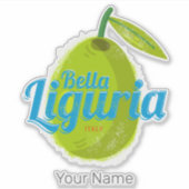 Ligurië Retro Olive Italië  vakantie Souvenir Sticker (Voorkant)