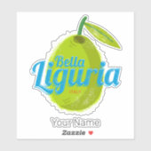 Ligurië Retro Olive Italië  vakantie Souvenir Sticker (Vel)