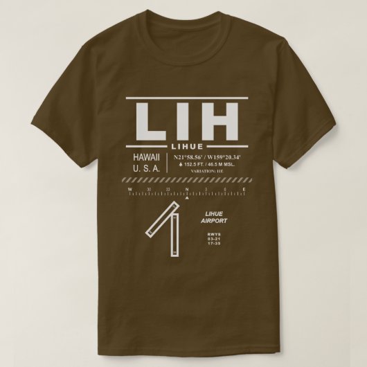 Lihue Airport LIH T-shirt (Design voorkant)