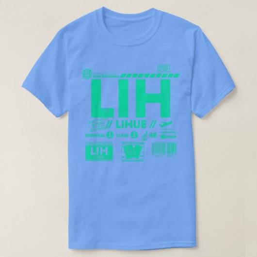  Lihue Kauai LIH luchthavencode Reisdag Re T-shirt (Design voorkant)