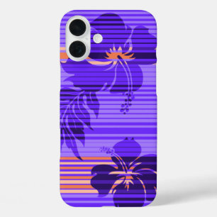 Lihule Hibiscus Stripe Hawaiian iPhone 16 Plus Hoesje