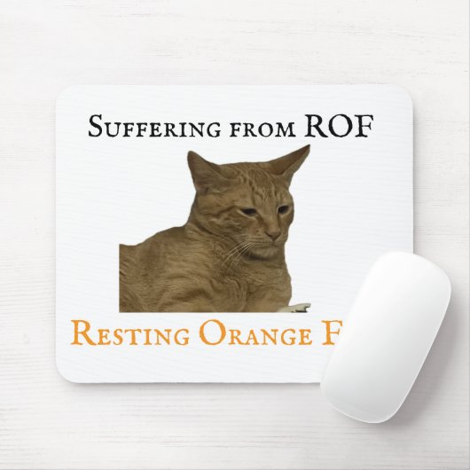 Lijden aan ROF (Resting Oranje Face) Muismat (Met muis)