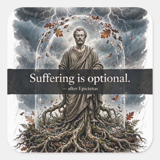 Lijden is optioneel — Epictetus Sticker (Voorkant)