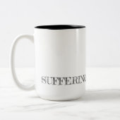 LIJDEN IS OPTIONEEL. Hersteltypografie Hope Tweekleurige Koffiemok (Links)