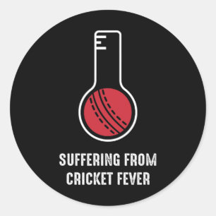 Lijdend aan cricketkoorts  ronde sticker