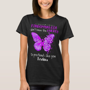 lijdt aan fibromyalgie bewustzijn vlinder paars t-shirt