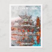 Lijiang China Famous Travel Waterverf Sketch Briefkaart (Voorkant)