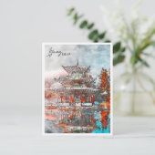 Lijiang China Travel Place Waterverf Briefkaart (Staand voorkant)