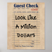 Lijk een Miljoen Dollar Gastcheck Poster (Voorkant)